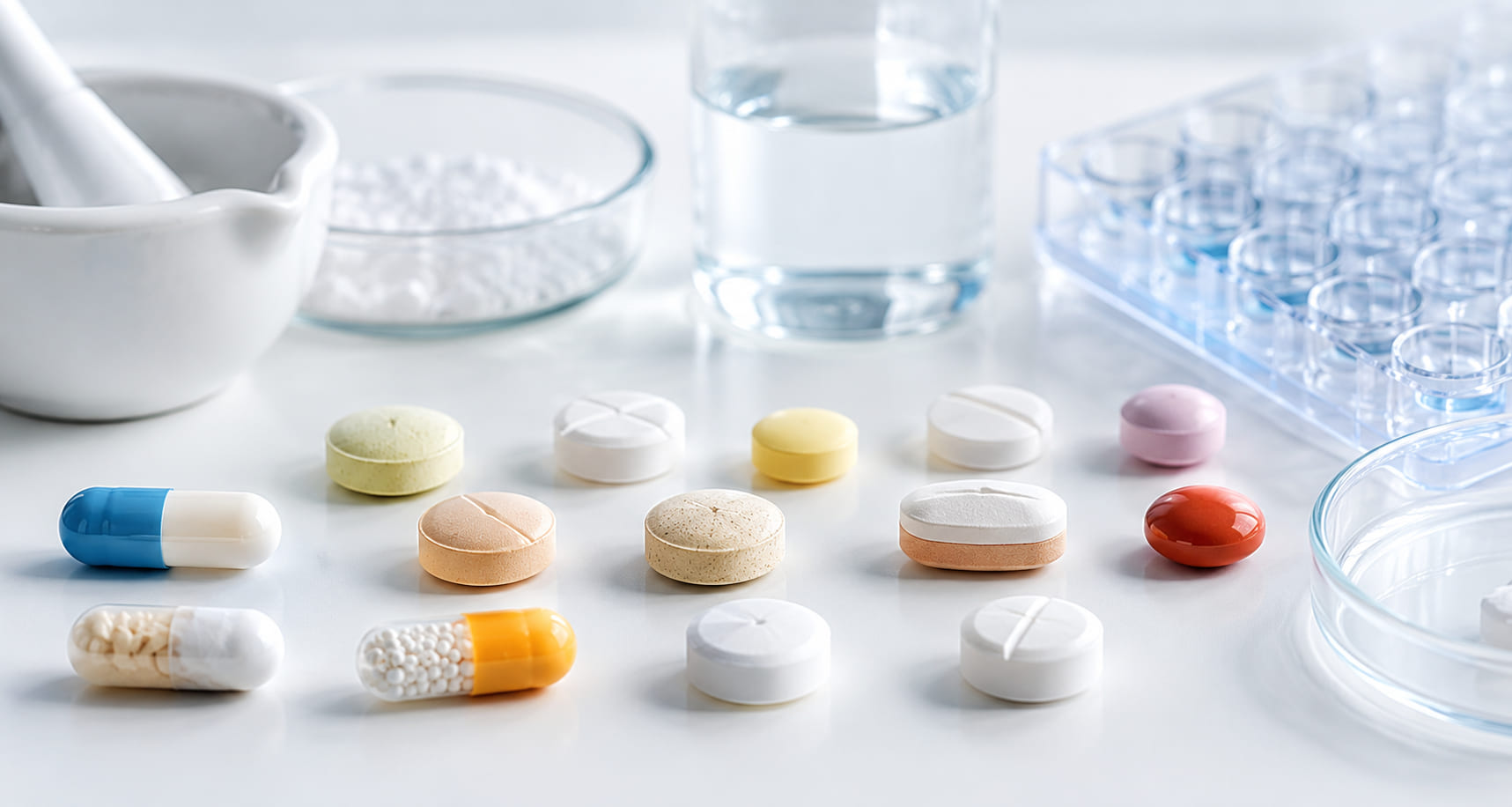Modified-release tablets illustrating extended-release, delayed-release and controlled oral drug delivery technologies.