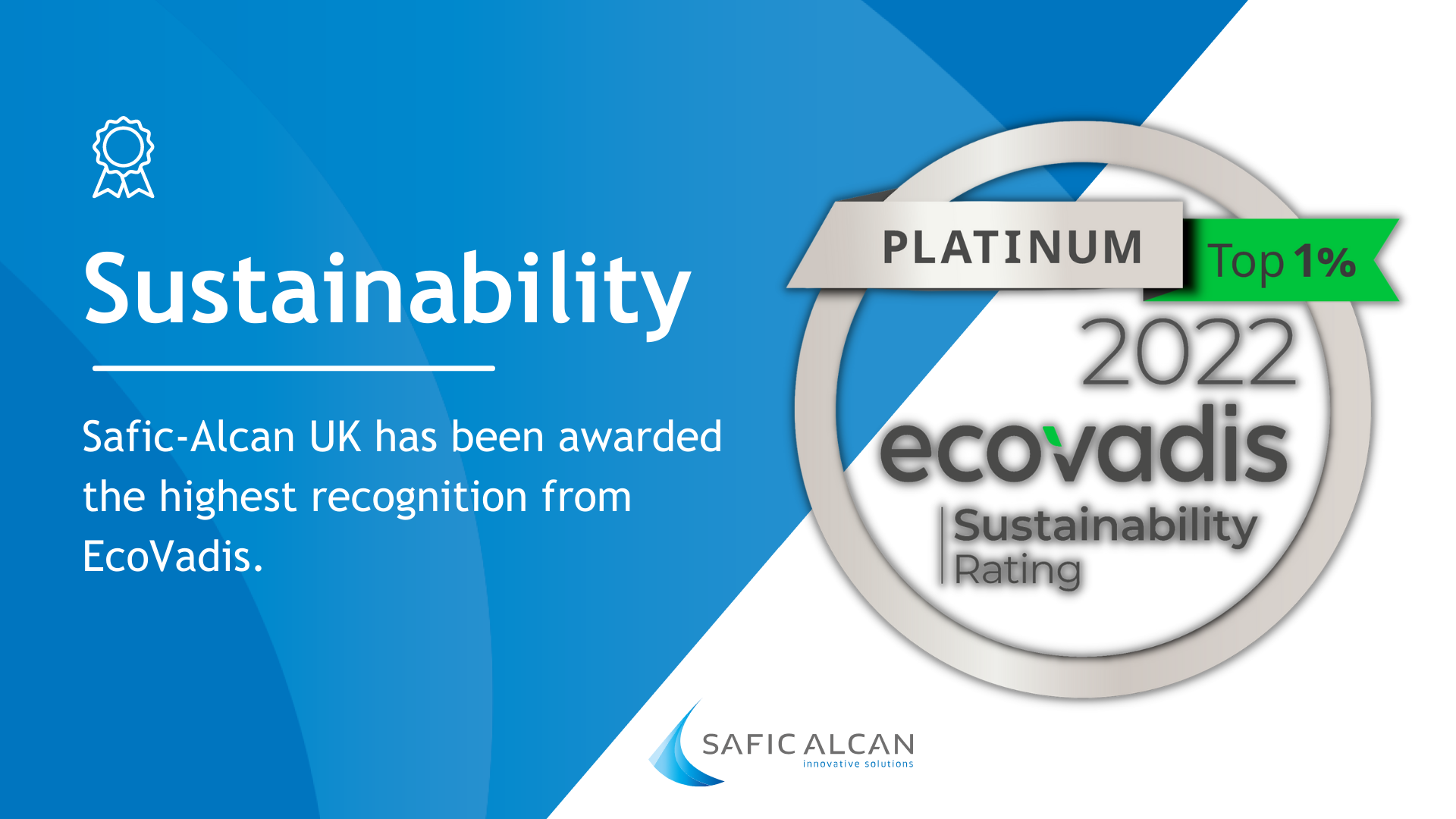 Safic-Alcan UK rewarded with a Platinum Medal from EcoVadis