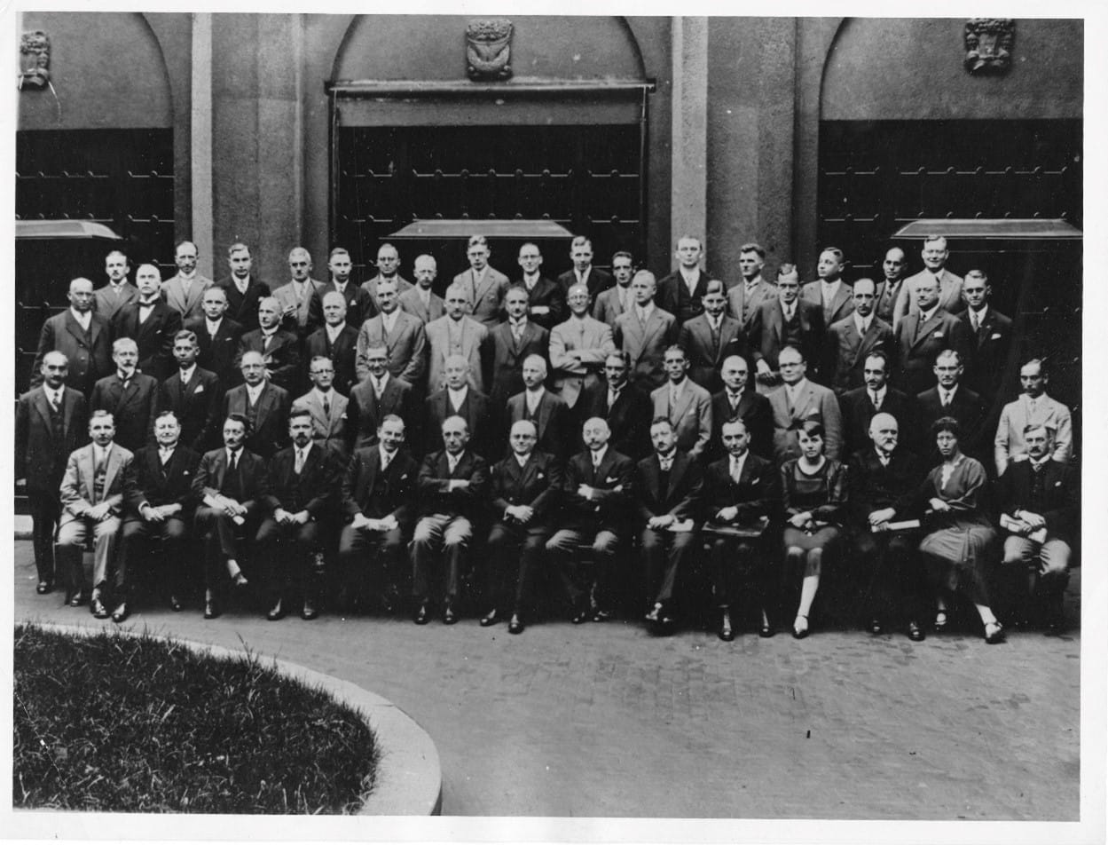 Historical black and white image Safic-Alcan Rubber.