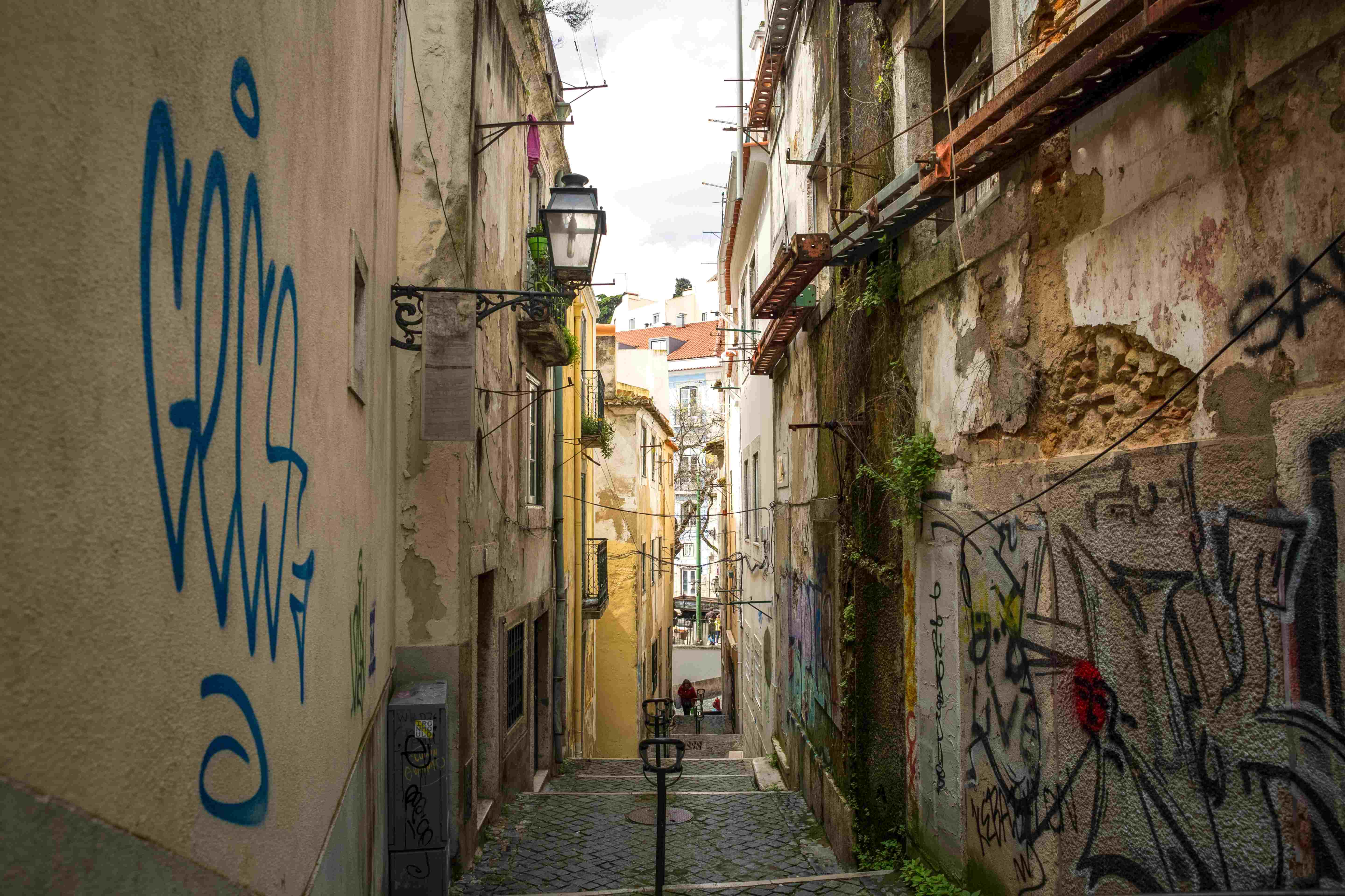 beautiful city with graffiti
