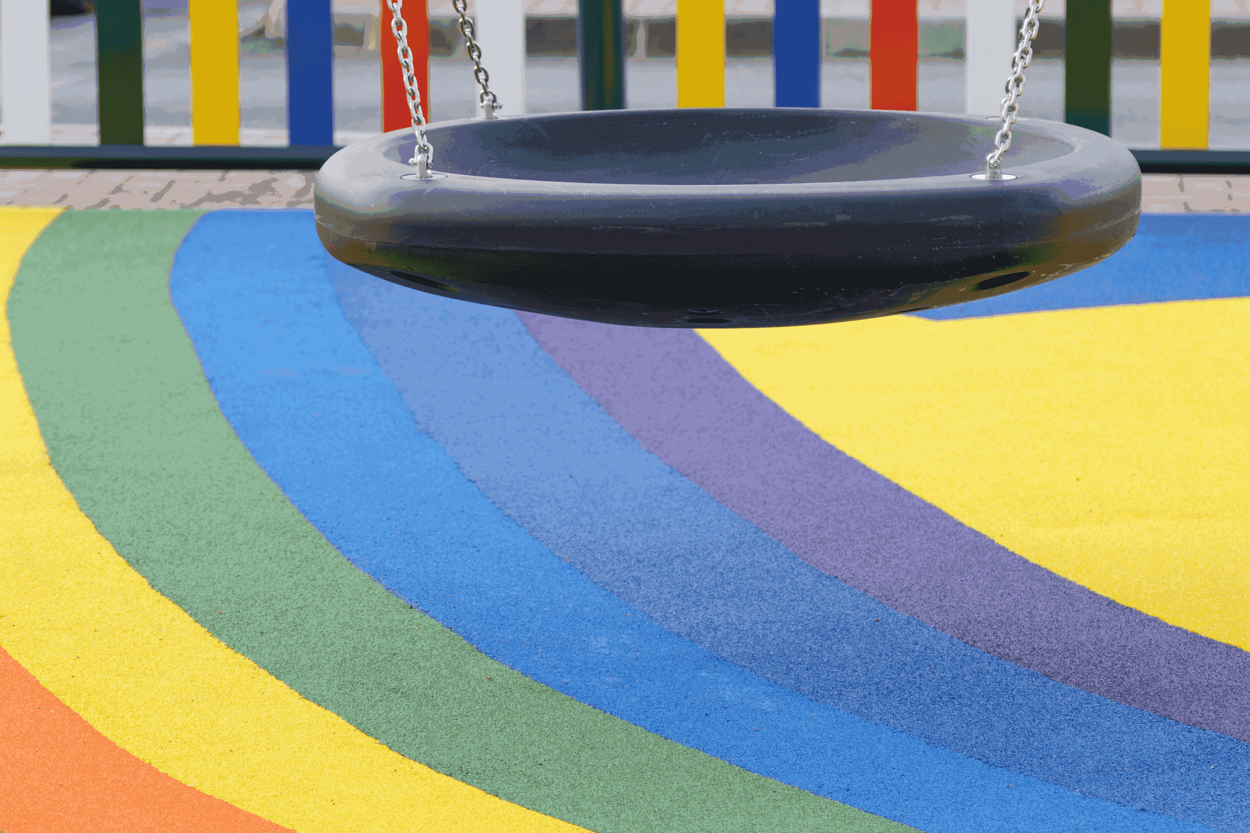 rubber swing in a multicolour background