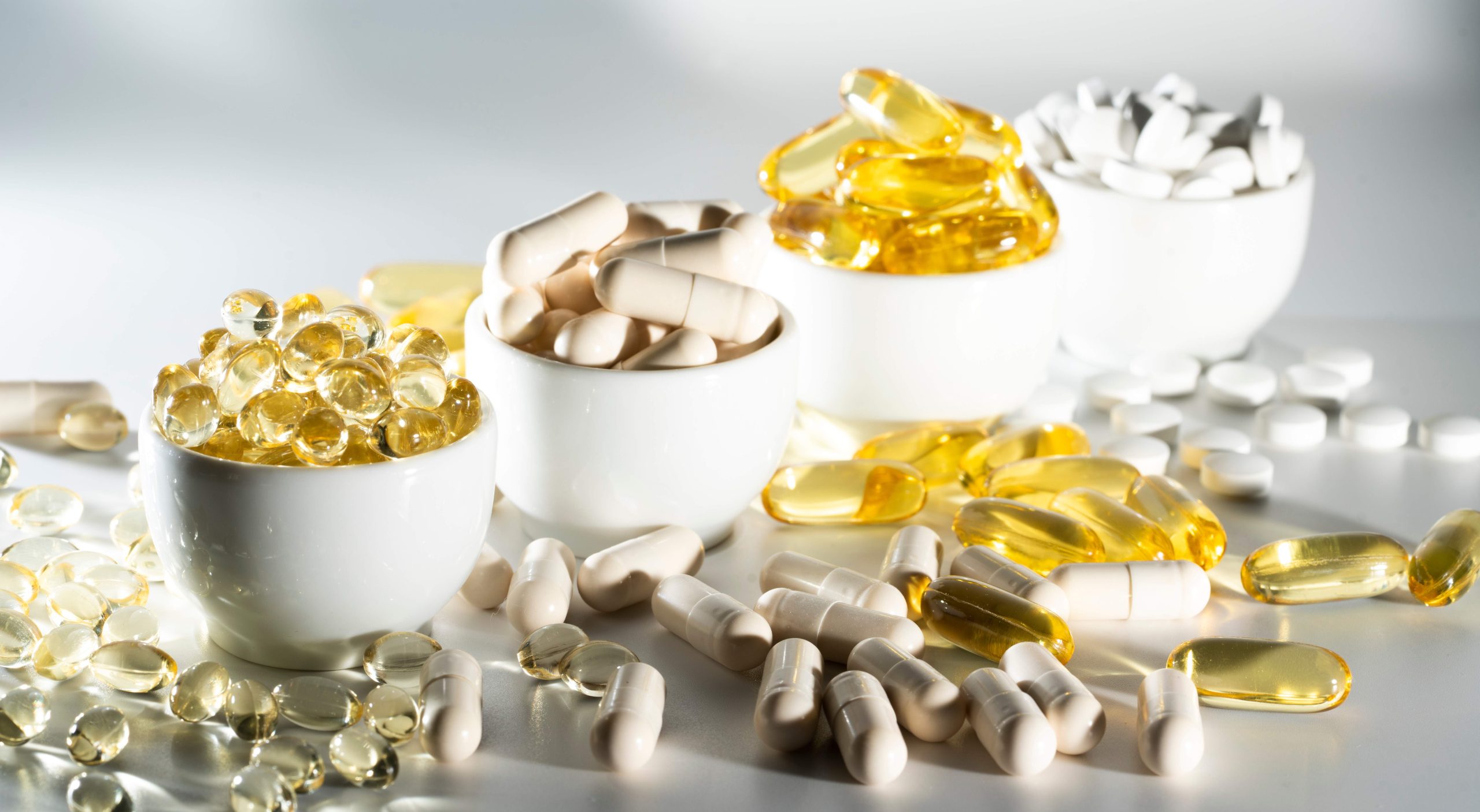 bowls of nutraceuticals