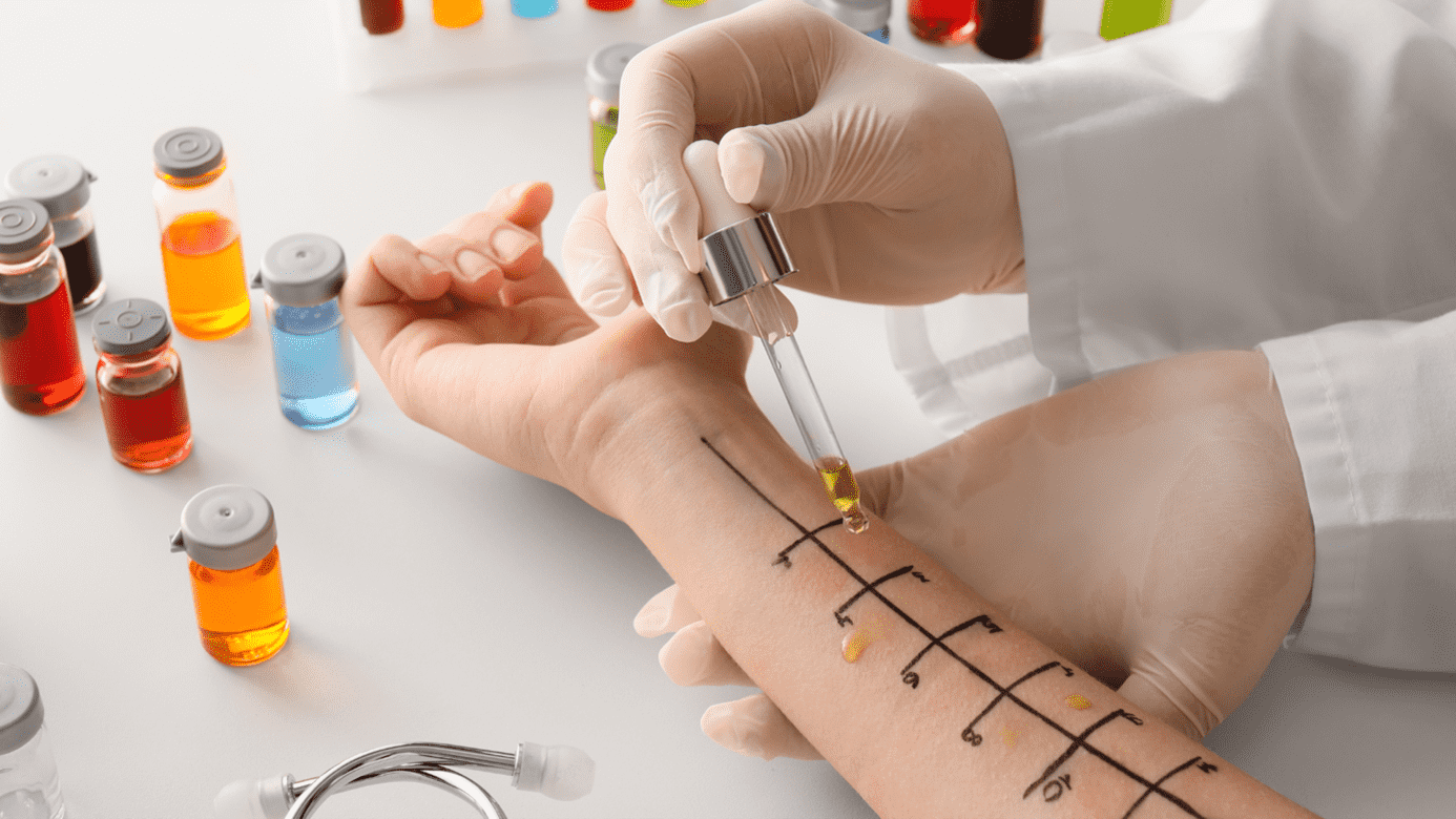 scientist evaluating evidence-based cosmetic ingredients in a skincare laboratory